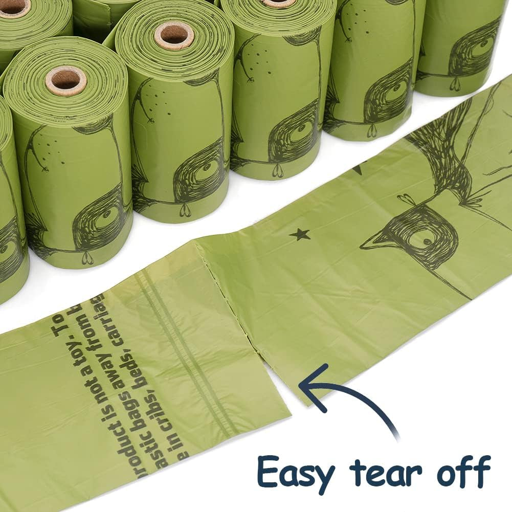 Dog Poop Bags 360 Count, Biodegradable Lavender Extra Thick Waste Bags with Dispenser, 100% Leak-Proof Doggie Bag Refill Rolls